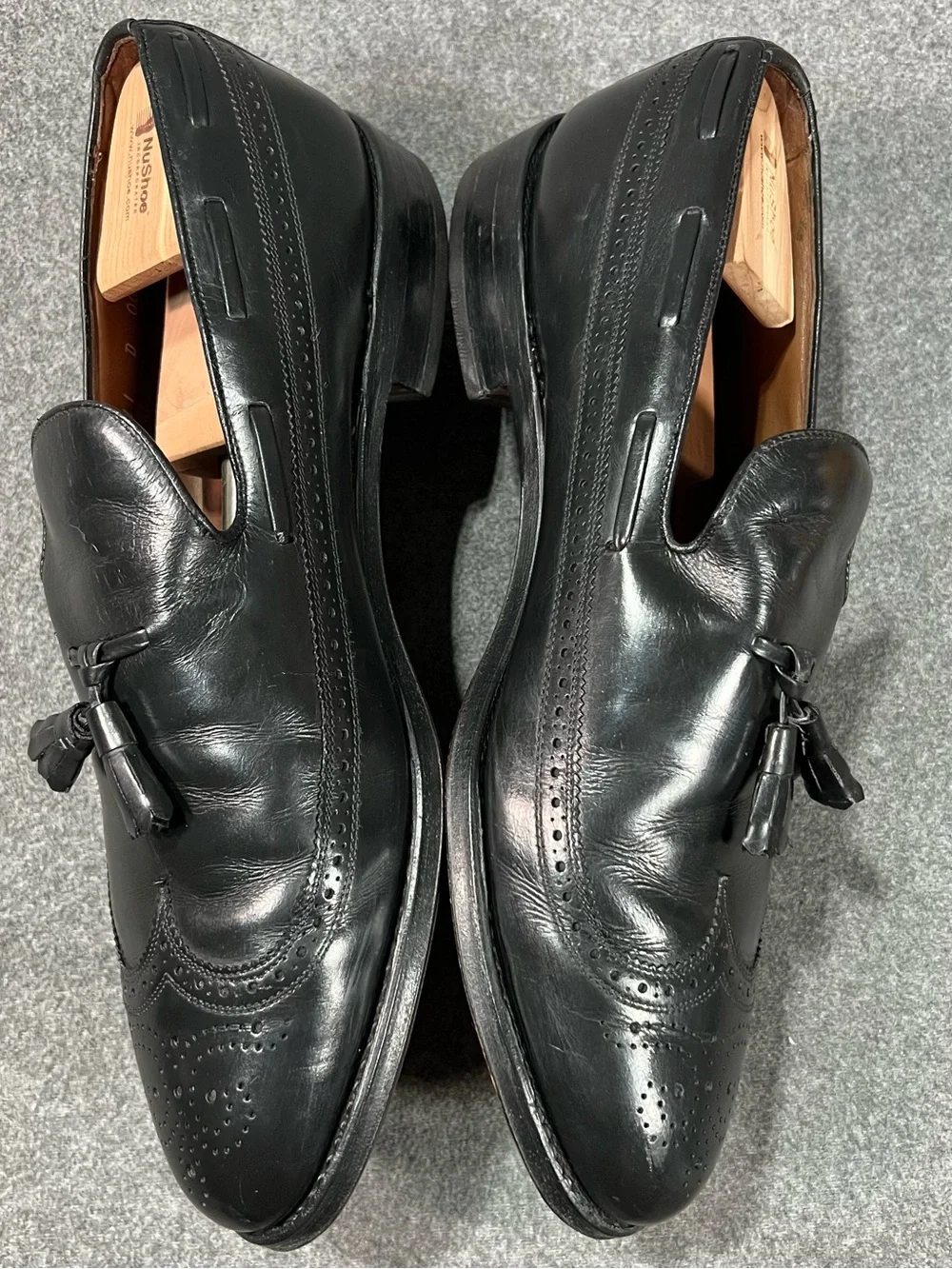 Allen Edmonds Manchester Mens Black Wingtip Tassel Loafer Size 11 D Dress Shoe